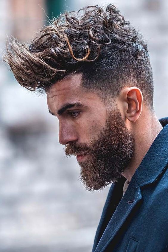 Messy curly quiff - curly hair style for boys
