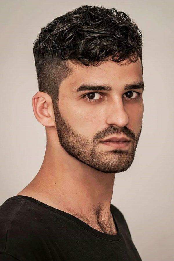 Curly Hair with a Trimmed Beard - Haircut for men