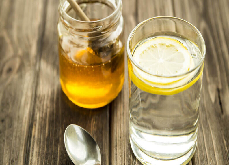 Honey in warm water for dry cough